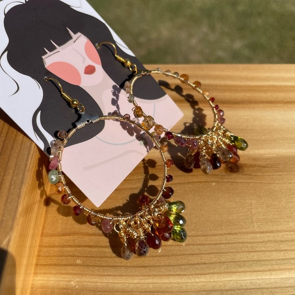 🥳Host pick 🥳: Tundra- sapphire hoop earrings - Picture 3 of 16